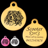 Kooikerhondje Engraved 31mm Large Round Pet Dog ID Tag